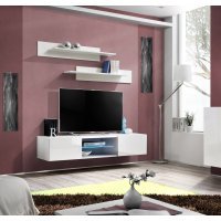 Comoda TV FLY Genarom AM 25 WW FY TYP 33 Alb / Alb Lucios
